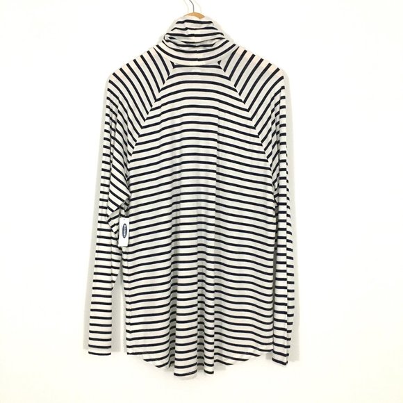 NEW! OLD NAVY Ivory Navy Stripe Raglan Lightweight Jersey Turtleneck - XXL Tall - Picture 3 of 5